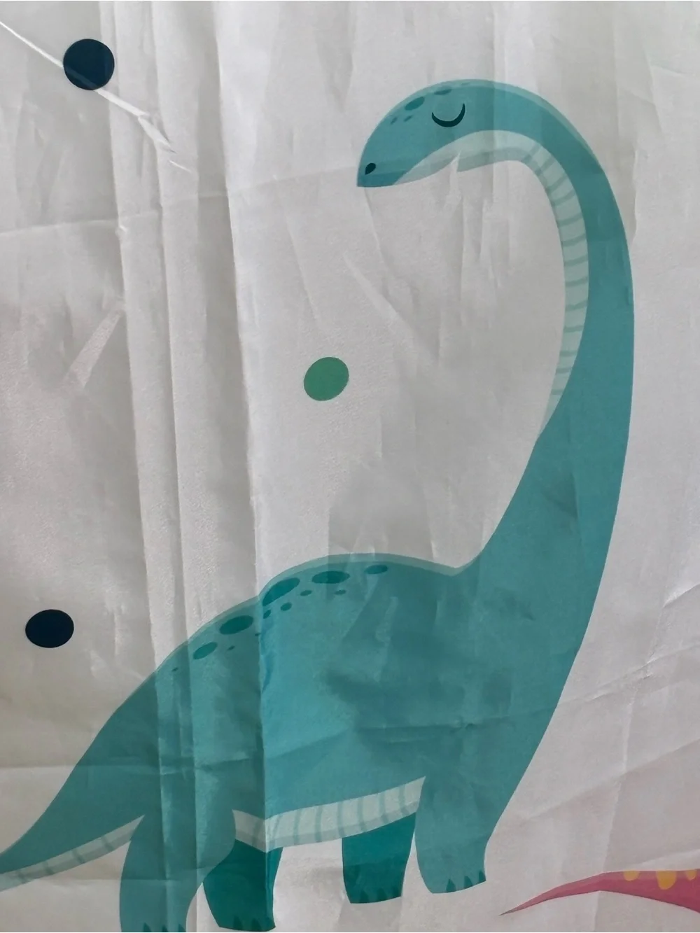 Colorful Dinosaur Kids Shower Curtain 70” x 70” | Waterproof | Bathroom Decor